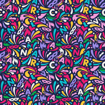 Colorful abstract seamless pattern. Brazilian carnaval design template