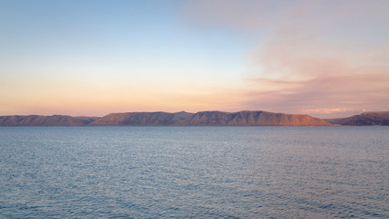 View on Bear lake at sunset, from Garden City, Utah, United States