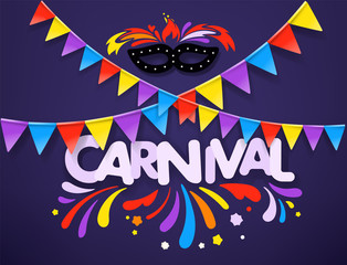 Masquerade vector concept. Carnival banner