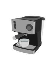 Vector illustration of a coffee machine isolated on white background.
