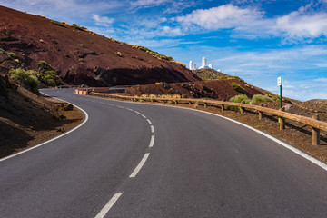 Great view from the road and observatory near the Teide volcano. Tenerife. Canary Islands..Spain