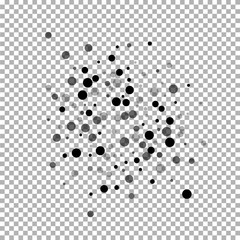 Scattered random black dots. Dark points dispersio