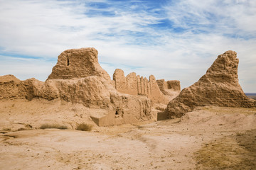 Fototapeta na wymiar Ruins of fortress Ayaz-Kala