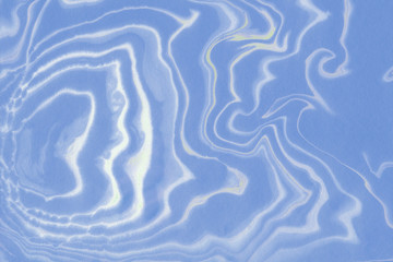 Suminagashi marble texture hand painted with blue 