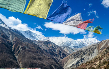Waving flags with mantra 