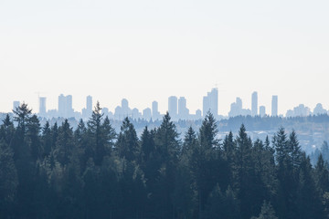Metrotown Vancouver Skyline from Deep Cove Viewpoint
