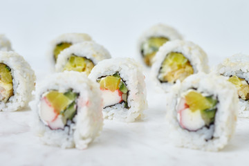 Sushi on marble board