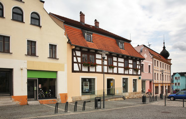 Fototapeta na wymiar Upper Square - Horni namesti in Hradek nad Nisou. Czech Republic