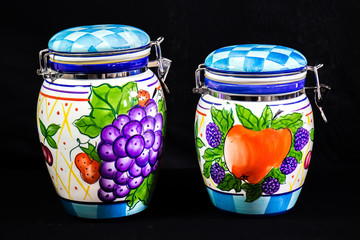 Two Decorative Kitchen Containers