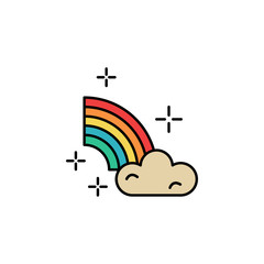 Rainbow, cloud icon. Element of color St Patricks day icon. Premium quality graphic design icon. Signs and symbols collection icon for websites, web design, mobile app