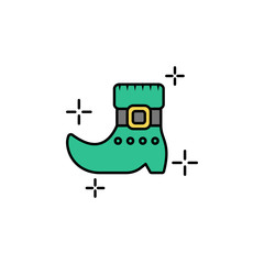 Boot, belt, green icon. Element of color St Patricks day icon. Premium quality graphic design icon. Signs and symbols collection icon for websites, web design, mobile app