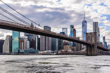 NYC Skyline from Brooklyn Bridge Park in Brooklyn, New York, USA