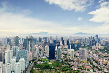 Jakarta city with modern office buildings
