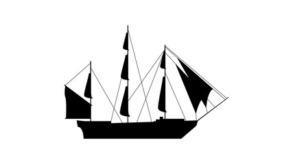 Old ship silhouette icon. Element of ship icon. Premium quality graphic design icon. Signs and symbols collection icon for websites, web design, mobile app