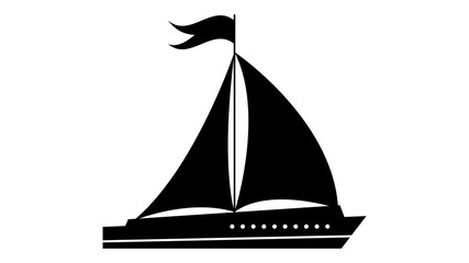 Yacht ship silhouette icon. Element of ship icon. Premium quality graphic design icon. Signs and symbols collection icon for websites, web design, mobile app