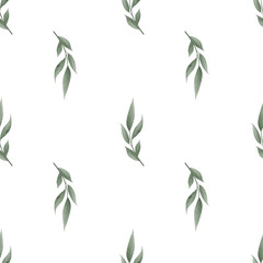 Seamless leaves pattern. Design for banner, poster, card, cover, invitation, placard brochure or header.