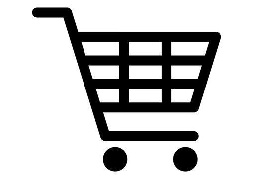 gz330 GrafikZeichnung - german: Warenkorb / Einkaufswagen / Bestellung / Auftrag / Shop / Symbol - english: shopping cart icon / order / shop - simple template - DIN A4 - g7256