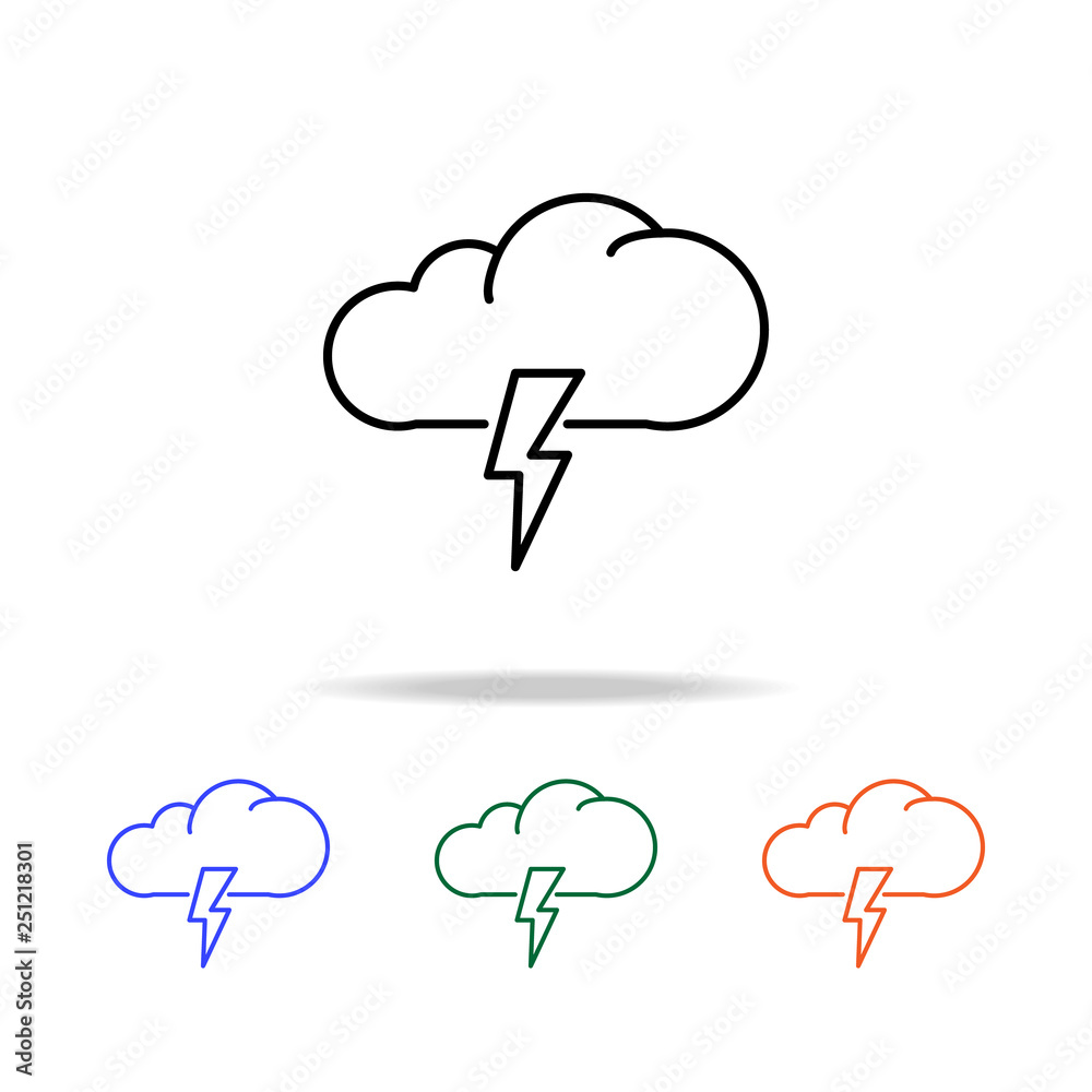 Poster storm cloud icon. elements of simple web icon in multi color. premium quality graphic design icon. s