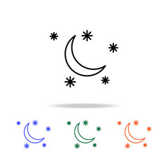 moon with stars icon. Elements of simple web icon in multi color. Premium quality graphic design icon. Simple icon for websites, web design, mobile app, info graphics