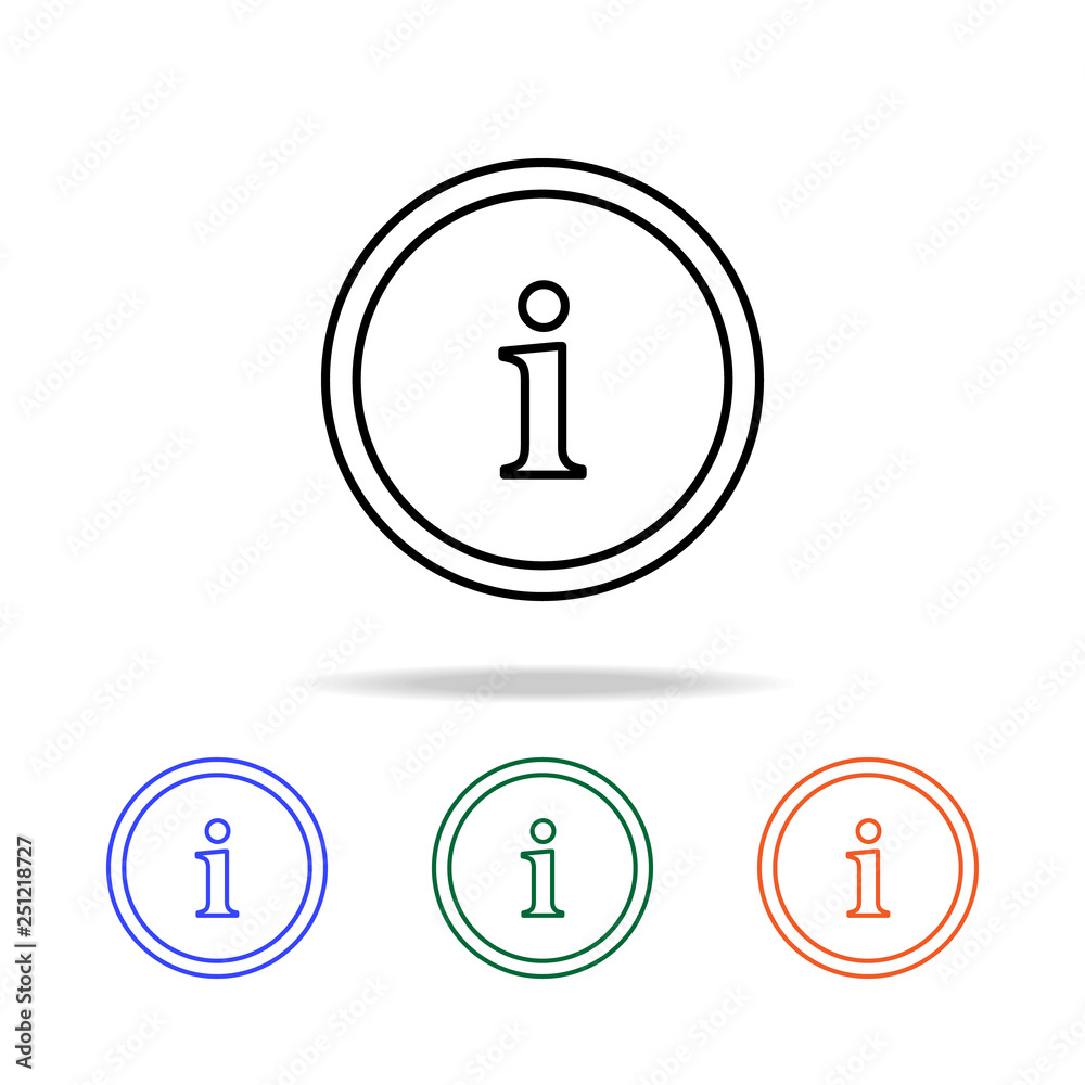 Poster information button icon. elements of simple web icon in multi color. premium quality graphic design 