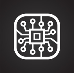 Electronic circuit icon on black background for graphic and web design, Modern simple vector sign. Internet concept. Trendy symbol for website design web button or mobile app