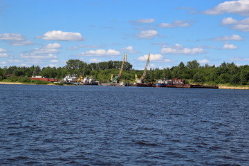 Fototapeta premium Barge on the river