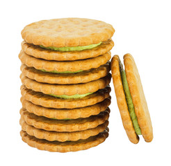 stack of cookies with lemon filling