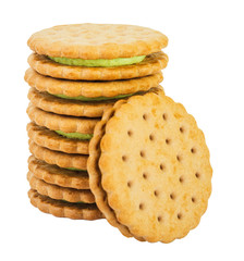 stack of cookies with lemon filling