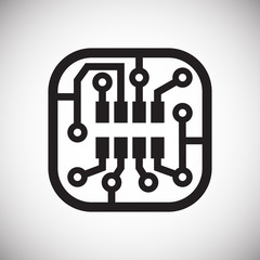 Electronic circuit icon on white background for graphic and web design, Modern simple vector sign. Internet concept. Trendy symbol for website design web button or mobile app