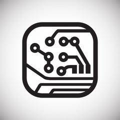 Electronic circuit icon on white background for graphic and web design, Modern simple vector sign. Internet concept. Trendy symbol for website design web button or mobile app