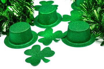 Festive green decorations for Saint Patrick's Day celebrations, announcements or backgrounds