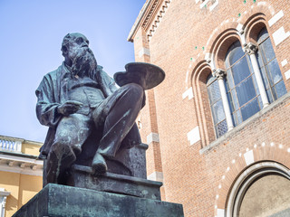 Obraz premium Monument to Mose Bianchi by Luigi Secchi, Monza, Italy