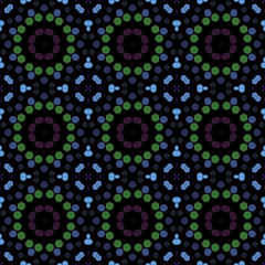 Seamless abstract pattern background with a variety of colored circles.