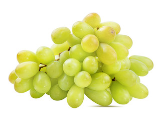 Fresh grapes isolated on white background with clipping pass