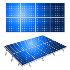 Solar panels alternative energy isolated on white vector illustration