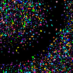 Colorful confetti on white background. 