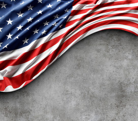 USA flag on grey