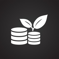 Grow icon on black background for graphic and web design, Modern simple vector sign. Internet concept. Trendy symbol for website design web button or mobile app