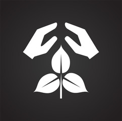 Grow icon on black background for graphic and web design, Modern simple vector sign. Internet concept. Trendy symbol for website design web button or mobile app