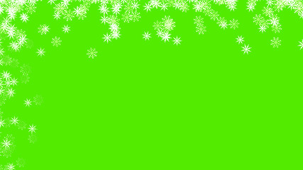 Abstract background with a variety of colorful snowflakes. Big and small.