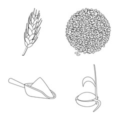 Vector illustration of agriculture and farming symbol. Collection of agriculture and plant  stock vector illustration.