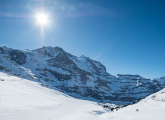 Schneelandschaft bei der Jungfrau Region