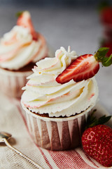 cupcake with strawberry