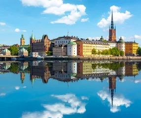 Fotobehang Oude stad (Gamla Stan), Stockholm, Zweden © Mistervlad