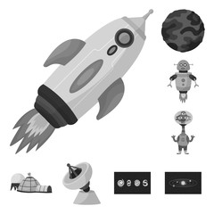 Fototapeta premium Isolated object of universe and travels symbol. Set of universe and cosmic stock vector illustration.