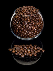 Coffee beans in glassware