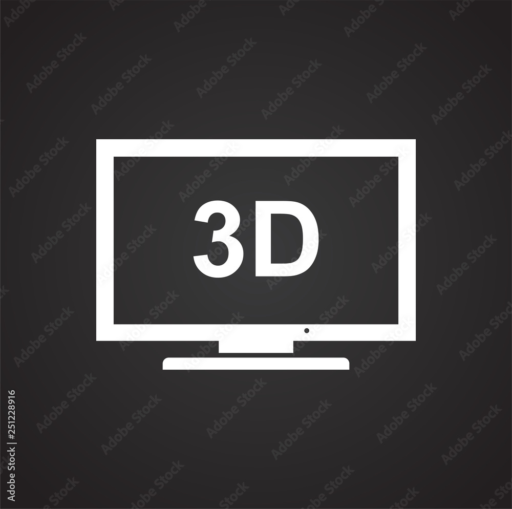 Poster tv icon on black background for graphic and web design, modern simple vector sign. internet concept.