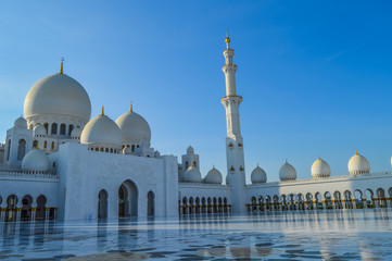 The grand and magnificent Sheikh Zayed mosque in Abu Dhabi UAE