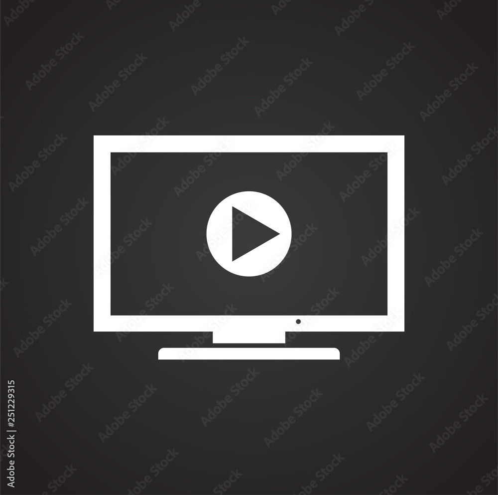 Poster tv icon on black background for graphic and web design, modern simple vector sign. internet concept.