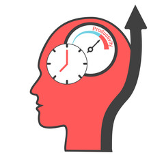 Time and productivity equals growth. Vector illustration with transparent background.